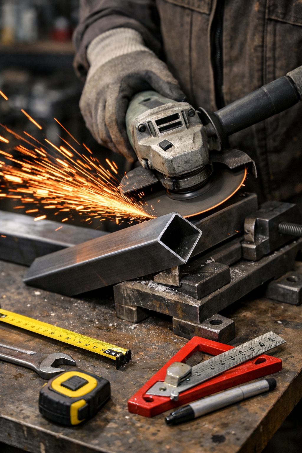 Как резать профильные трубы под углом